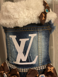 Denim Vest LV Style Blue