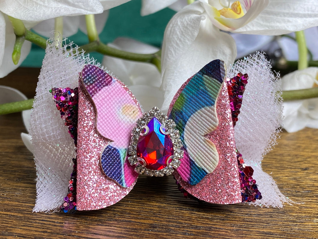 Light pink Butterfly tutu Bow