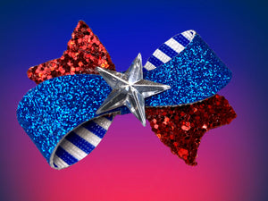 US Flag Hair Bow